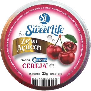Bala Zero Açúcar Cereja Sweet Life 32g