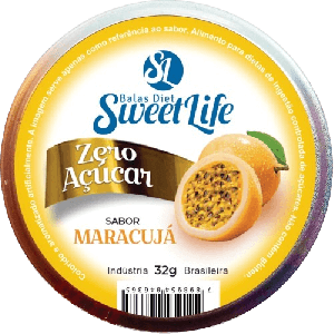 Bala Zero Açúcar Maracujá Sweet Life 32g