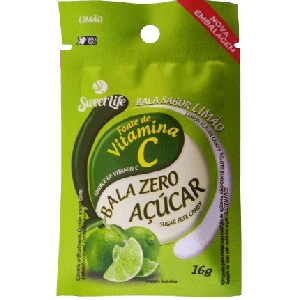Bala Zero Açúcar Limão Sweet Life 16g
