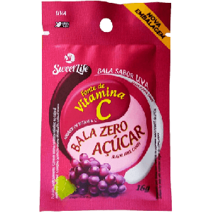 Bala Zero Açúcar Uva Sweet Life 16g