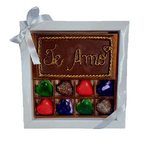 Caixa de Bombons Recheados Diet Sem Lactose Placa Te Amo Casa Vecchia 104g