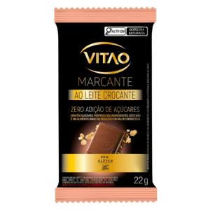 Chocolate ao Leite Crocante Zero Adição de Açúcar Marcante Vitao 22g