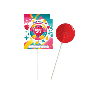 Pirulito Zero Açúcar Morango PERUZAO 12 unidades 